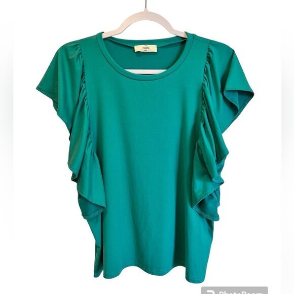 ENTRO Woman’s Green Top Size Small - Picture 1 of 6